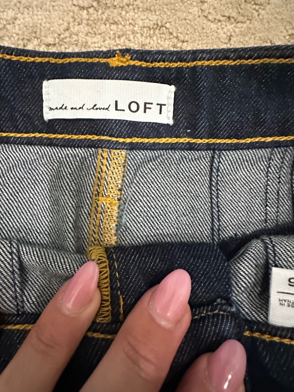 LOFT Dark Blue Denim Pleated Skirt, Size 6 - Picture 4 of 7
